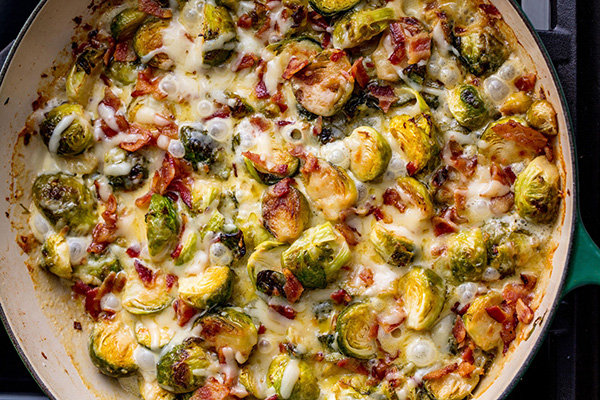 Cheesy Brussels Sprouts Au Gratin