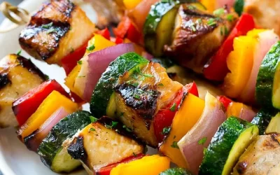 Grilled Marinated Chicken & Veggie Kabobs Recipe