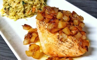 Salmon with Caramelized Pears and Onions Recipe