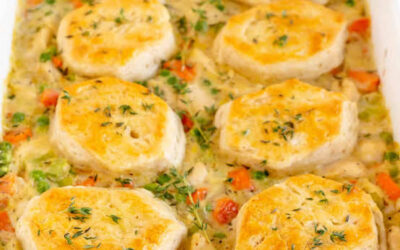 Chicken Pot Pie Casserole with Biscuits Recipe